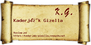 Kaderják Gizella névjegykártya