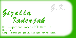 gizella kaderjak business card